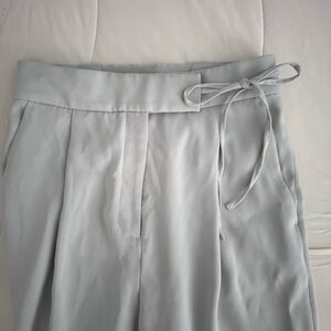 COS Light Sage Green Pleated Pants